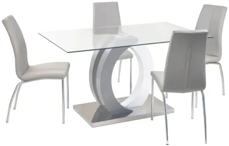 Becky 5-pc. Dining Set in Gray by Chintaly Imports