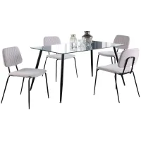 Bertha 5-pc. Dining Set in Gray by Chintaly Imports