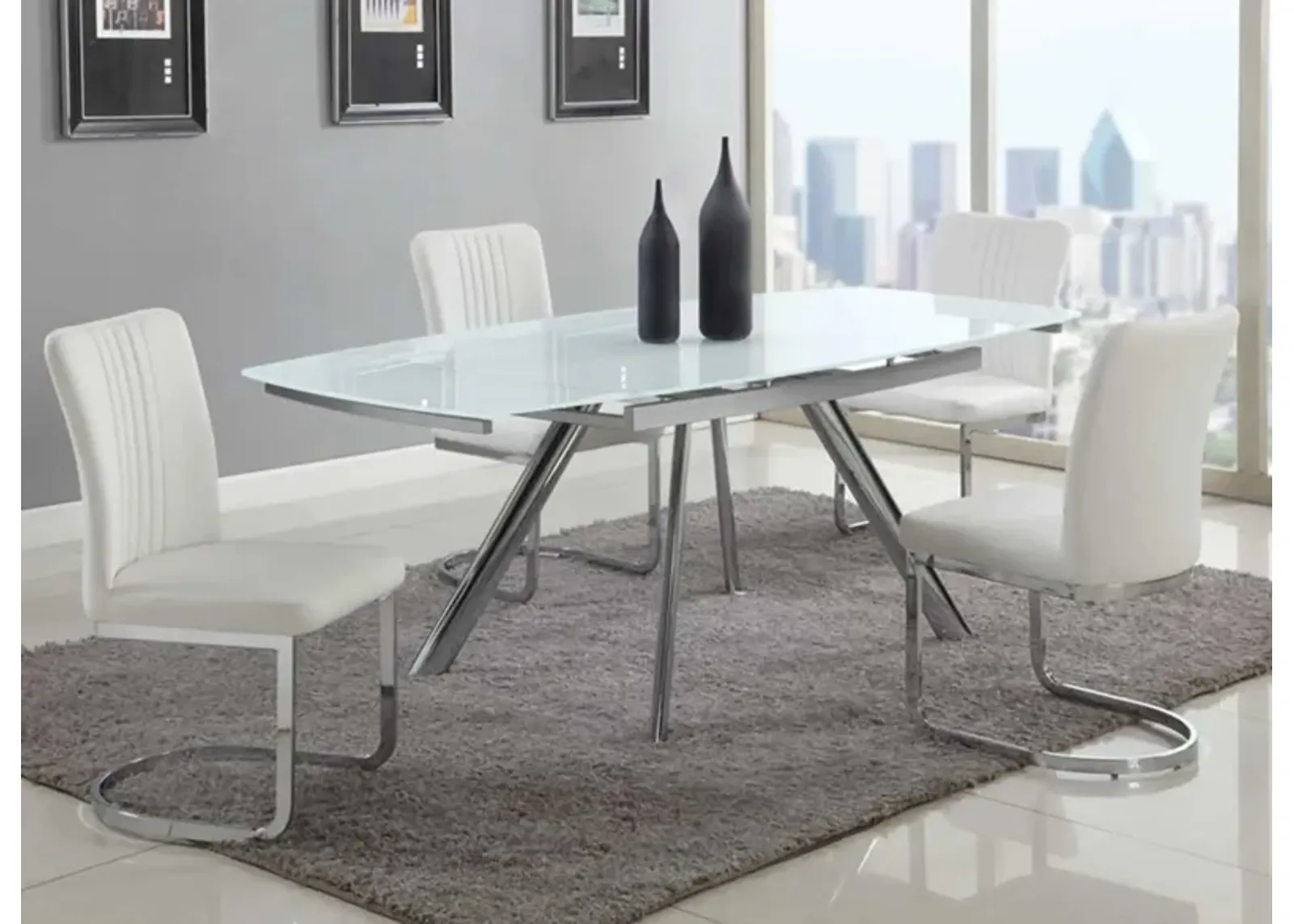 Fairchild 5-pc. Dining Set in White Gloss by Chintaly Imports