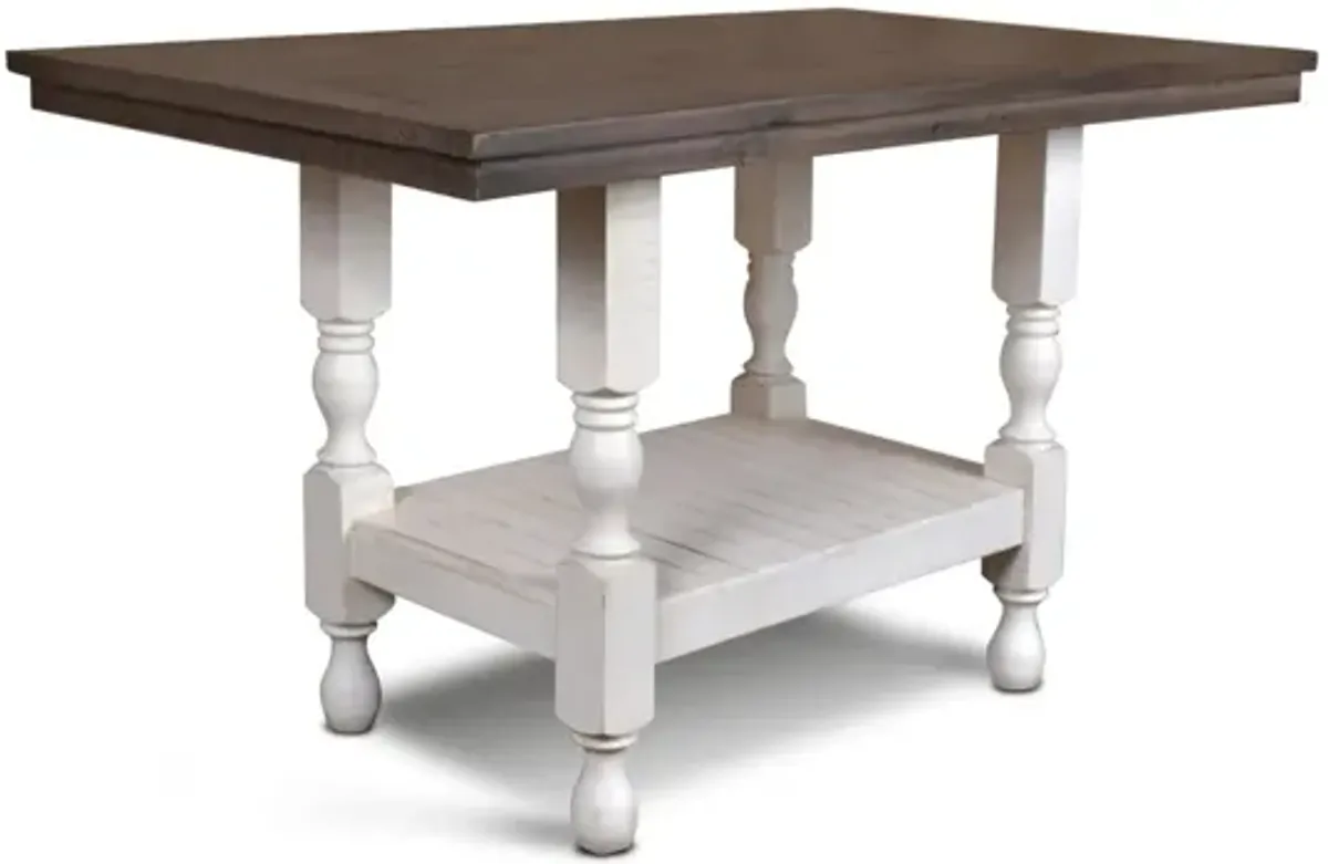 Rustic French 60" Counter Height Table Set with Four Stools