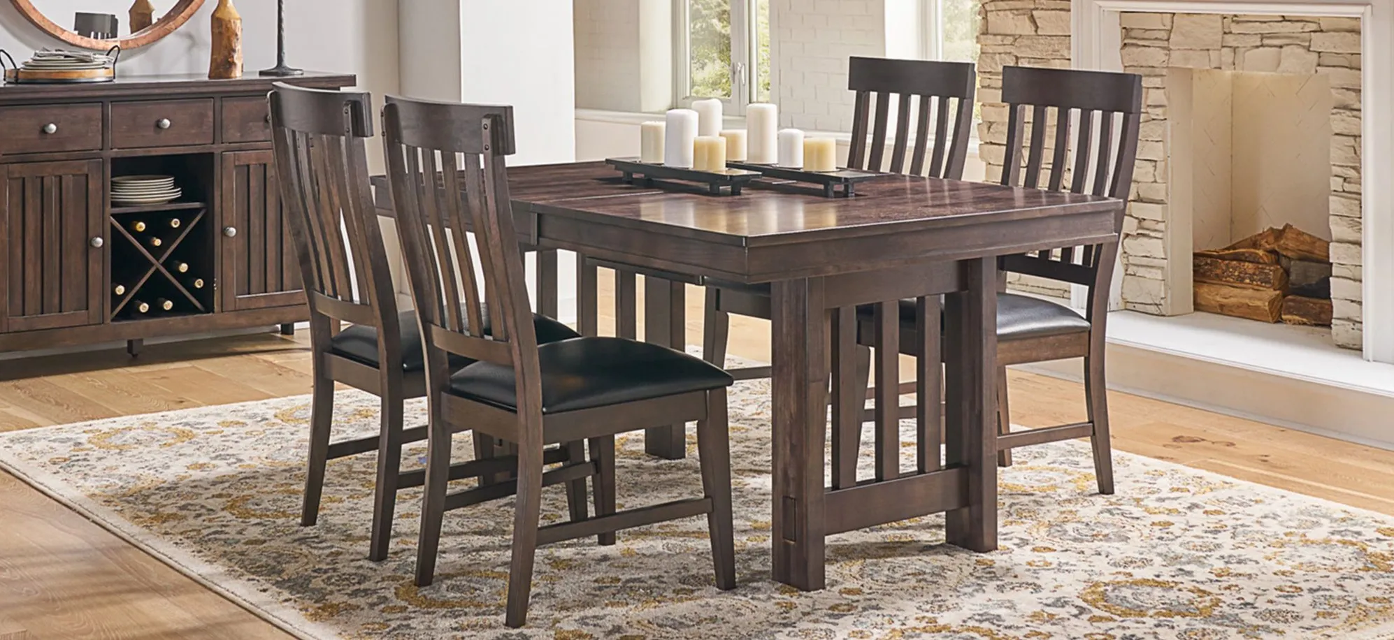 Bremerton 5-pc. Rectangular Dining Set with Butterfly Leaf in Warm Gray by A-America