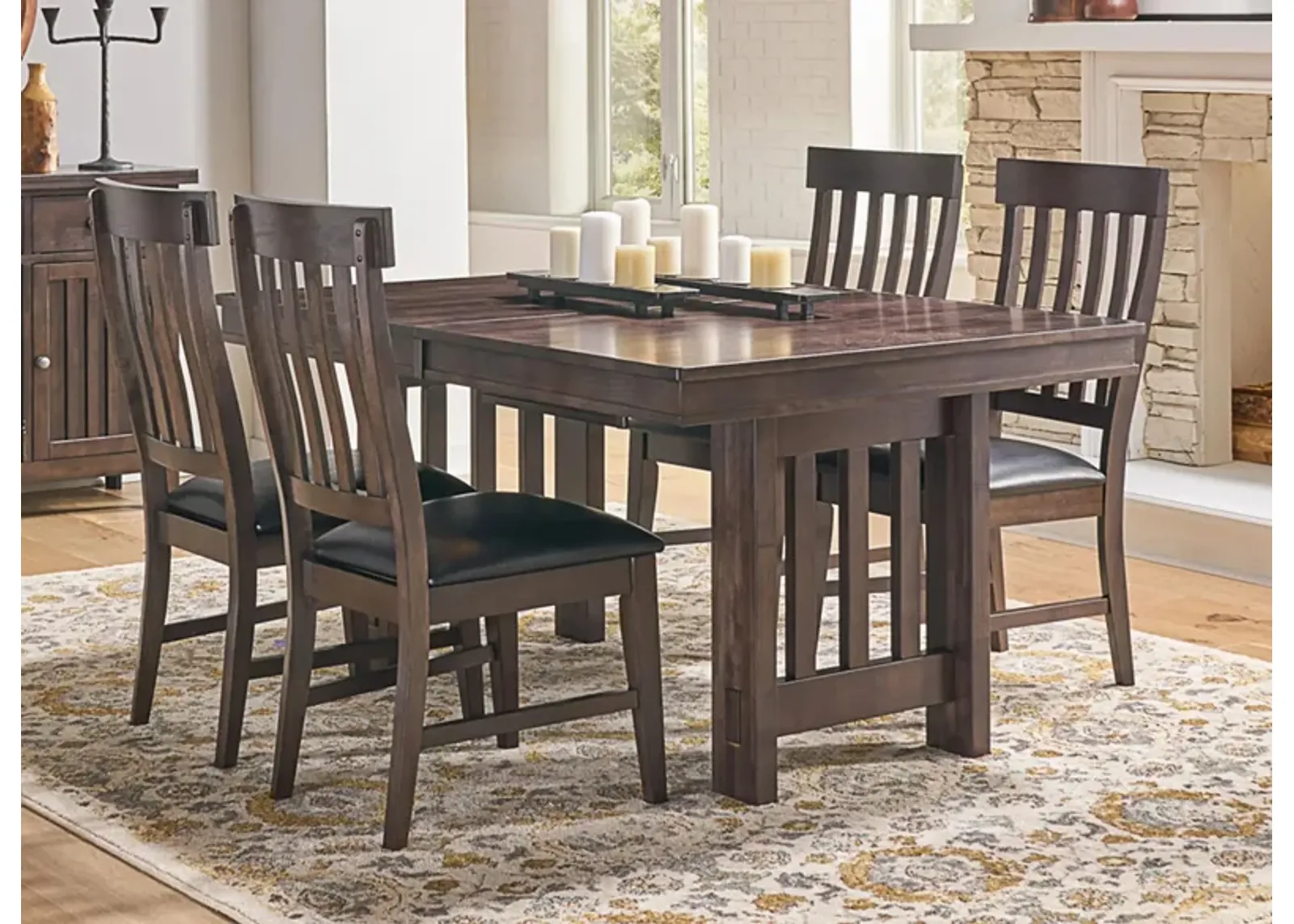 Bremerton 5-pc. Rectangular Dining Set with Butterfly Leaf in Warm Gray by A-America