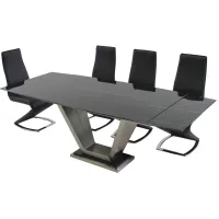 Jessy 5-pc. Dining Set in Black by Chintaly Imports