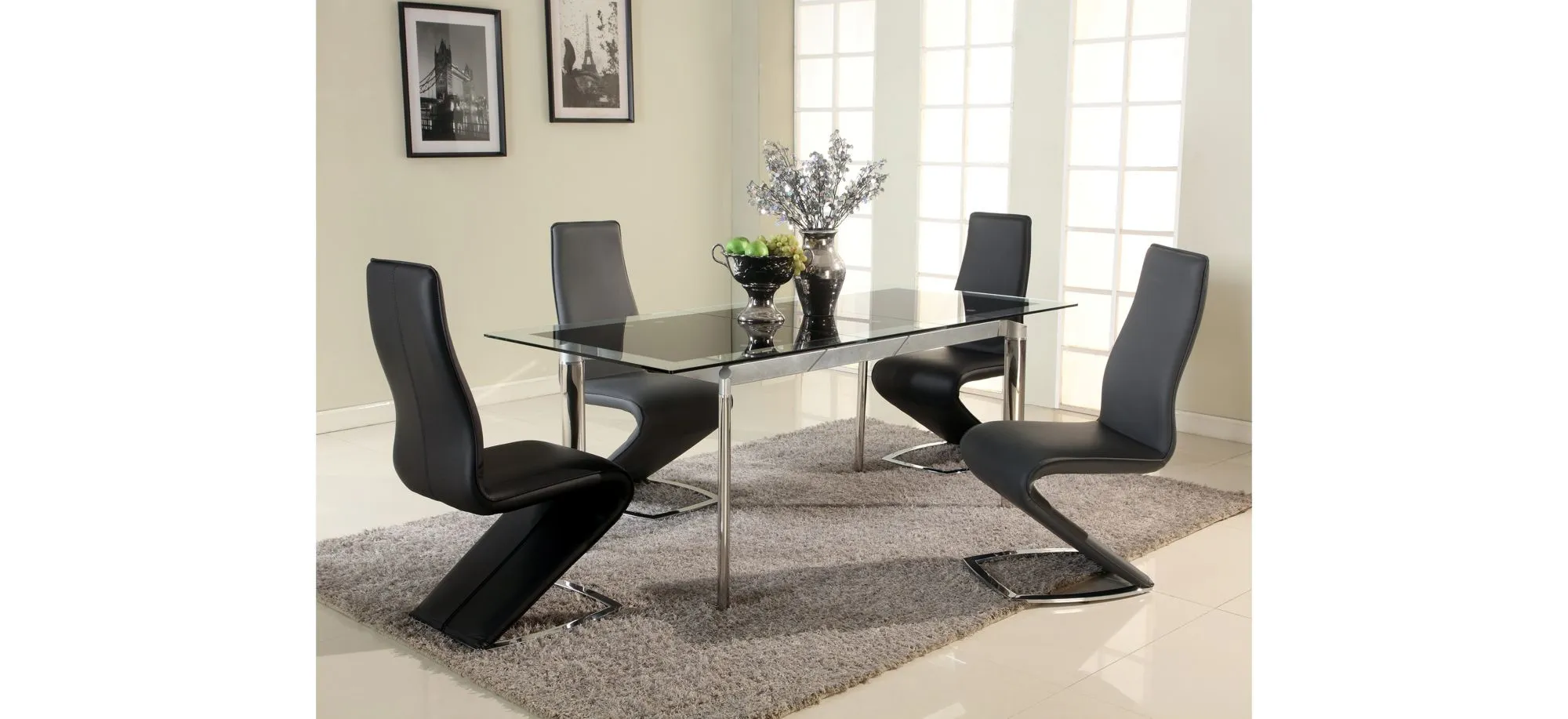 Tarra 5-pc. Dining Set in Black by Chintaly Imports