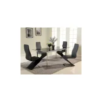 Tarra 5-pc. Dining Set in Black by Chintaly Imports