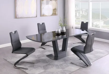 Surie 5-pc. Dining Set in Black and Gray by Chintaly Imports