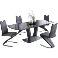 Surie 5-pc. Dining Set in Black and Gray by Chintaly Imports