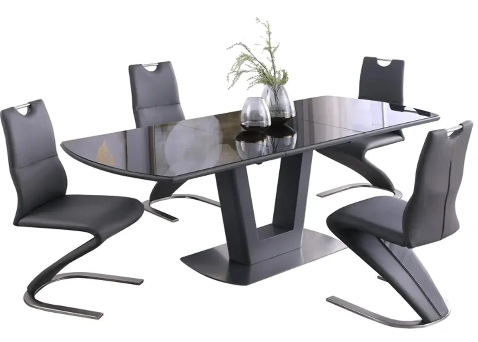 Surie 5-pc. Dining Set in Black and Gray by Chintaly Imports