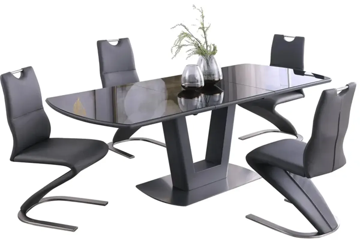 Surie 5-pc. Dining Set in Black and Gray by Chintaly Imports