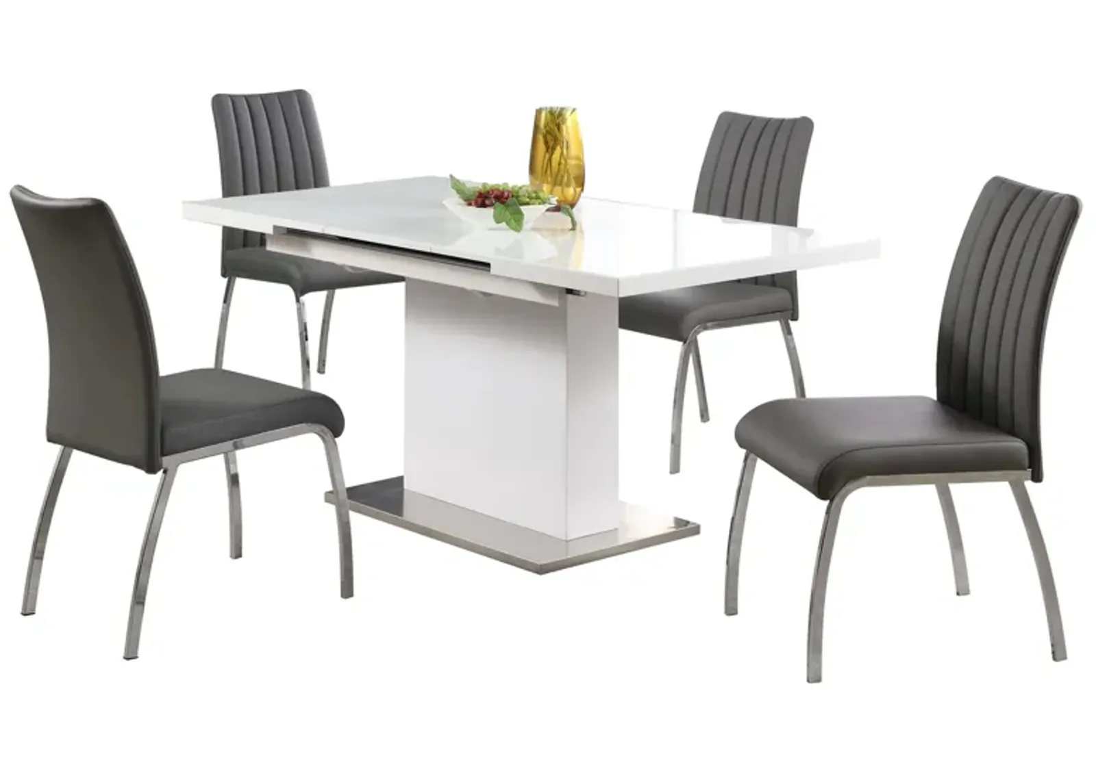 Vanessia 5-pc. Dining Set in White and Gray by Chintaly Imports