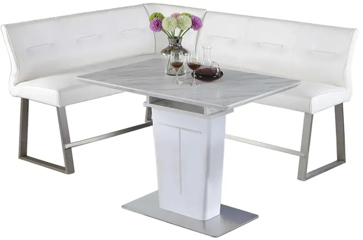 Gwen 2-pc. Counter-Height Dining Set in White by Chintaly Imports