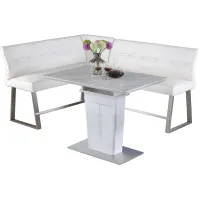 Gwen 2-pc. Counter-Height Dining Set in White by Chintaly Imports