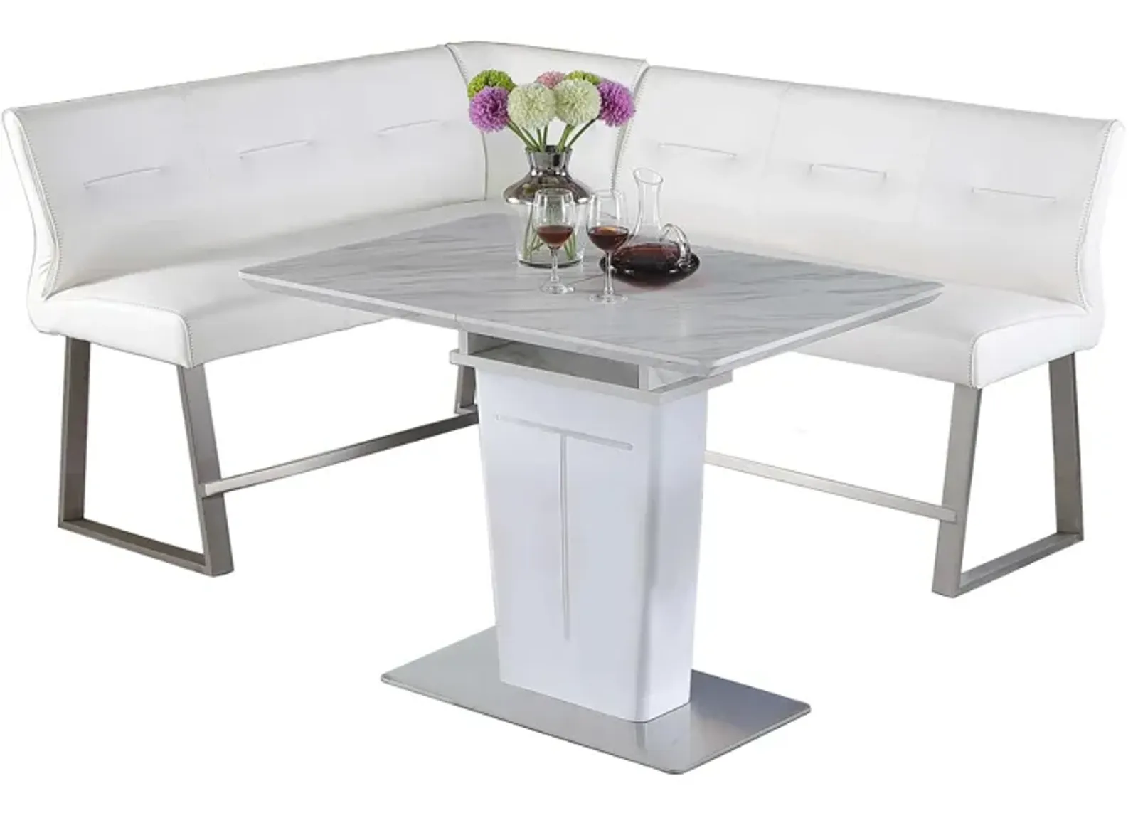 Gwen 2-pc. Counter-Height Dining Set in White by Chintaly Imports