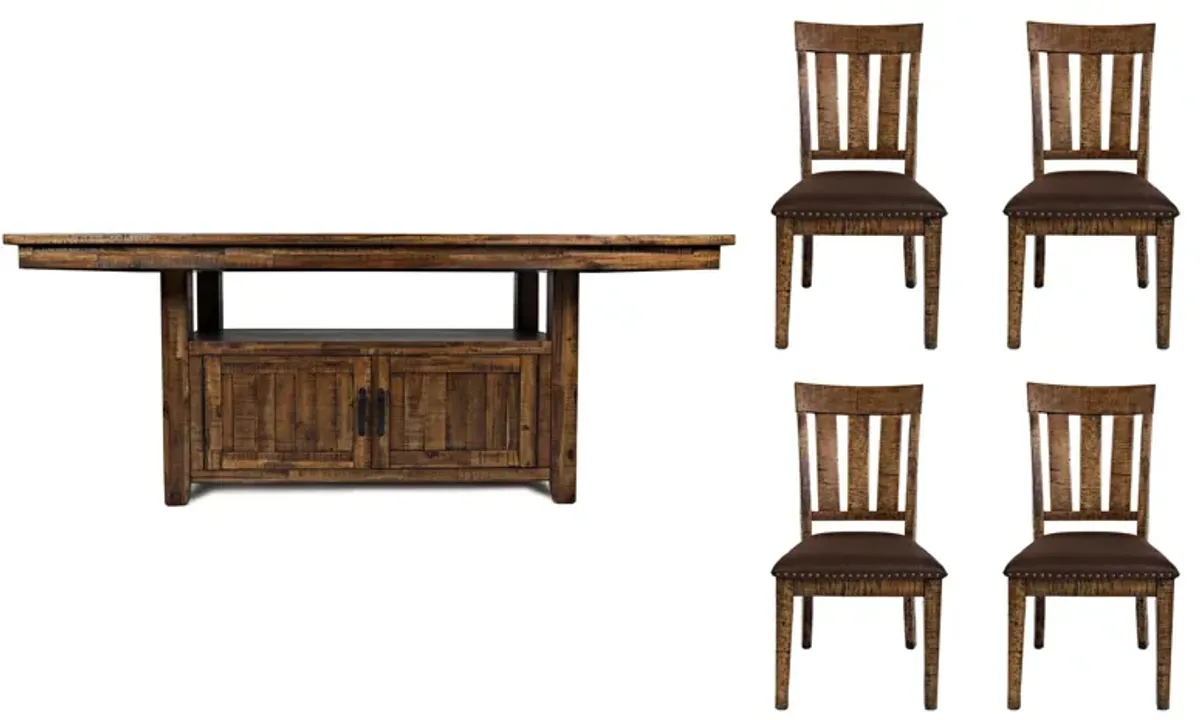 Cannon Valley 5-pc. Dining Set in Brown / Distressed Medium Brown by Jofran