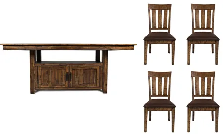 Cannon Valley 5-pc. Dining Set in Brown / Distressed Medium Brown by Jofran