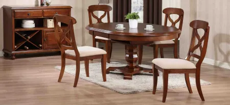 Fenway 5-pc. Dining Set w/ Leaf in Chestnut by Sunset Trading