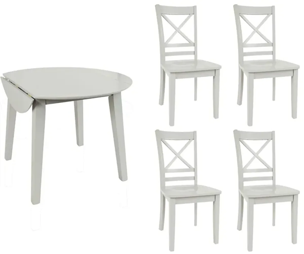 Simplicity 5-pc. X-Back Dining Set in Dove by Jofran