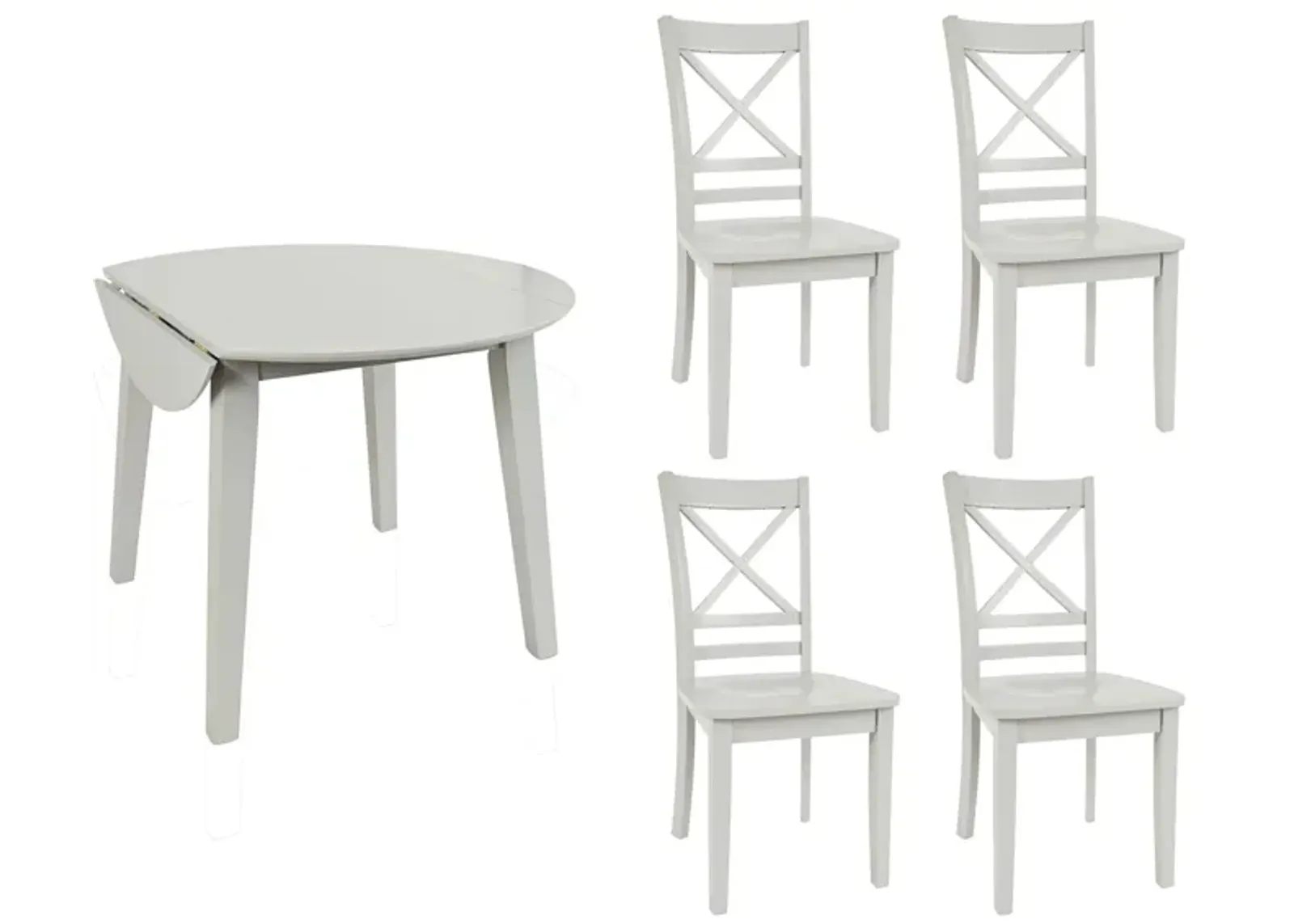 Simplicity 5-pc. X-Back Dining Set in Dove by Jofran