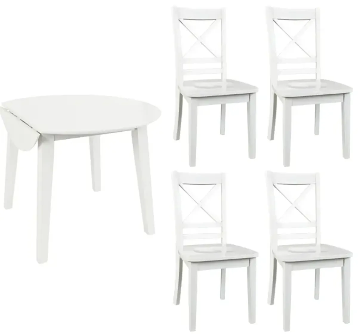 Simplicity 5-pc. X-Back Dining Set in Paperwhite by Jofran