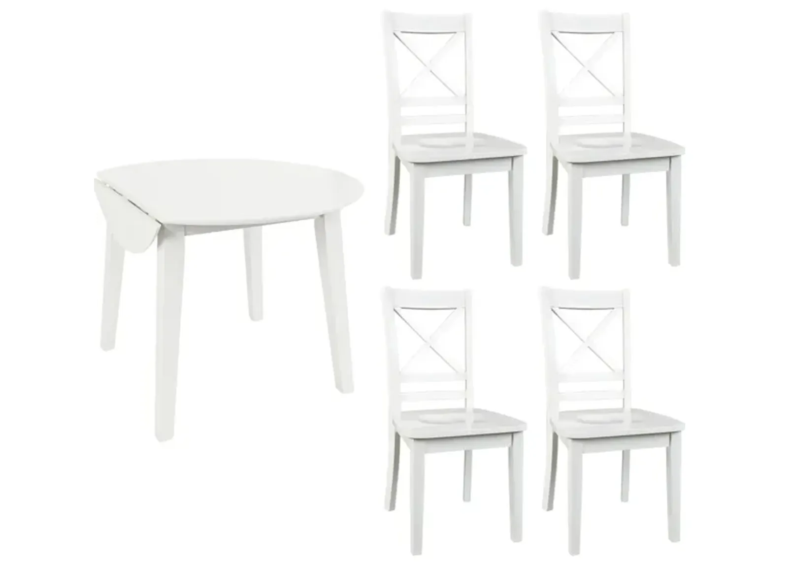 Simplicity 5-pc. X-Back Dining Set in Paperwhite by Jofran