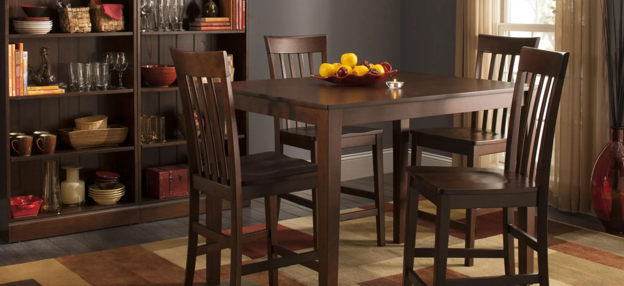 52nd Street 5-pc. Counter-Height Dining Set in Cherry by Bellanest