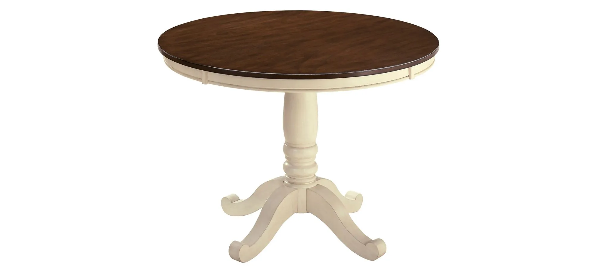 Leland Dining Table in Cottage White / Brown by Ashley Furniture