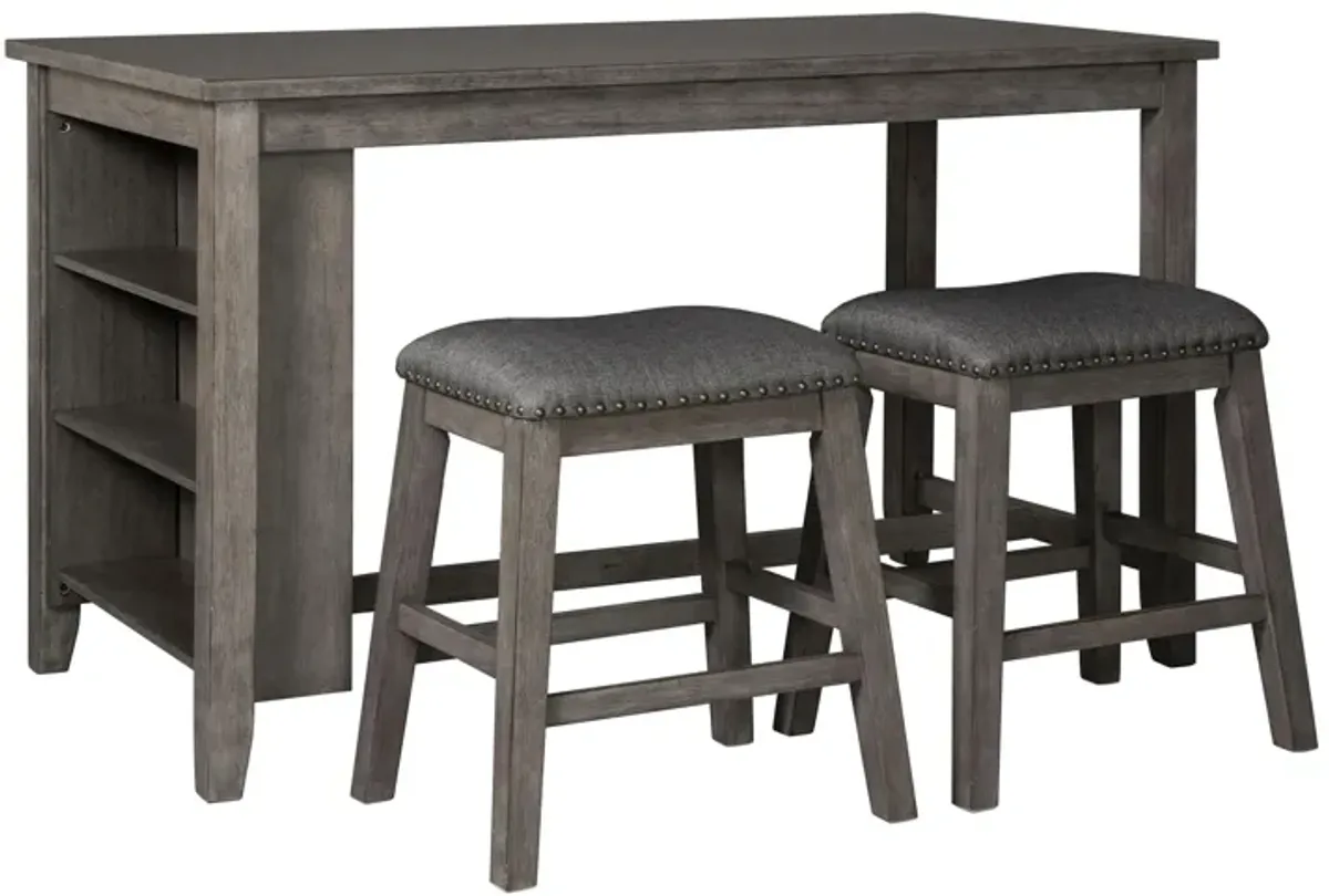 Nash 3-pc. Counter-Height Dining Set in Gray / Dark Gray by Ashley Furniture