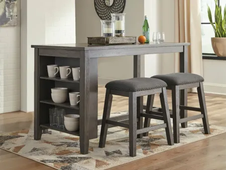 Nash 3-pc. Counter-Height Dining Set in Gray / Dark Gray by Ashley Furniture