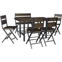 Stoddard 6-pc. Counter-Height Dining Set w/ Bench in Medium Brown by Ashley Furniture