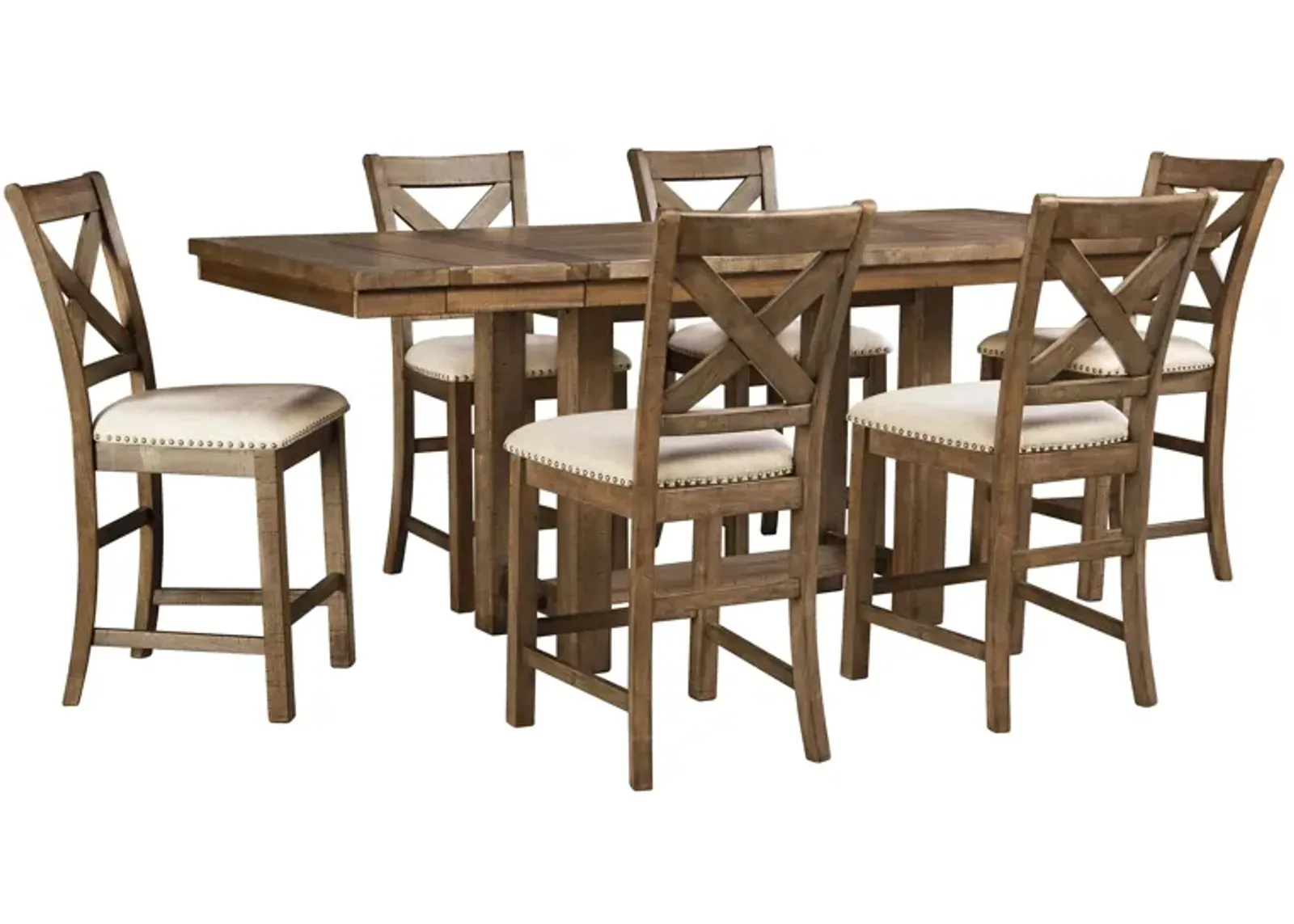 Montana 7-pc. Counter-Height Dining Set w/ Leaves in Beige / Grayish Brown by Ashley Furniture