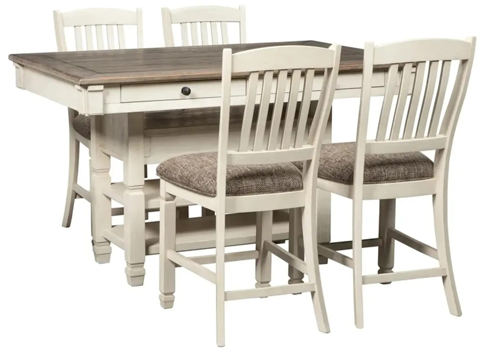 Aspen 5-pc. Counter-Height Dining Set in Light Brown / Antique White by Ashley Furniture