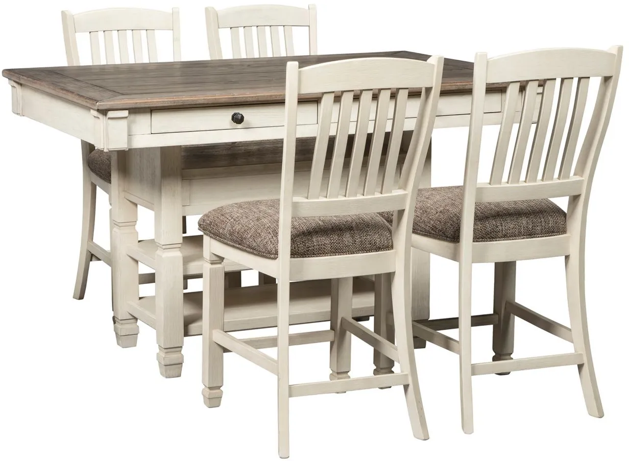Aspen 5-pc. Counter-Height Dining Set in Light Brown / Antique White by Ashley Furniture