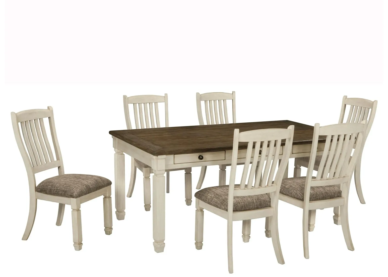 Aspen 7-pc. Dining Set in Light Brown / Antique White by Ashley Furniture