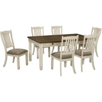 Aspen 7-pc. Dining Set in Light Brown / Antique White by Ashley Furniture