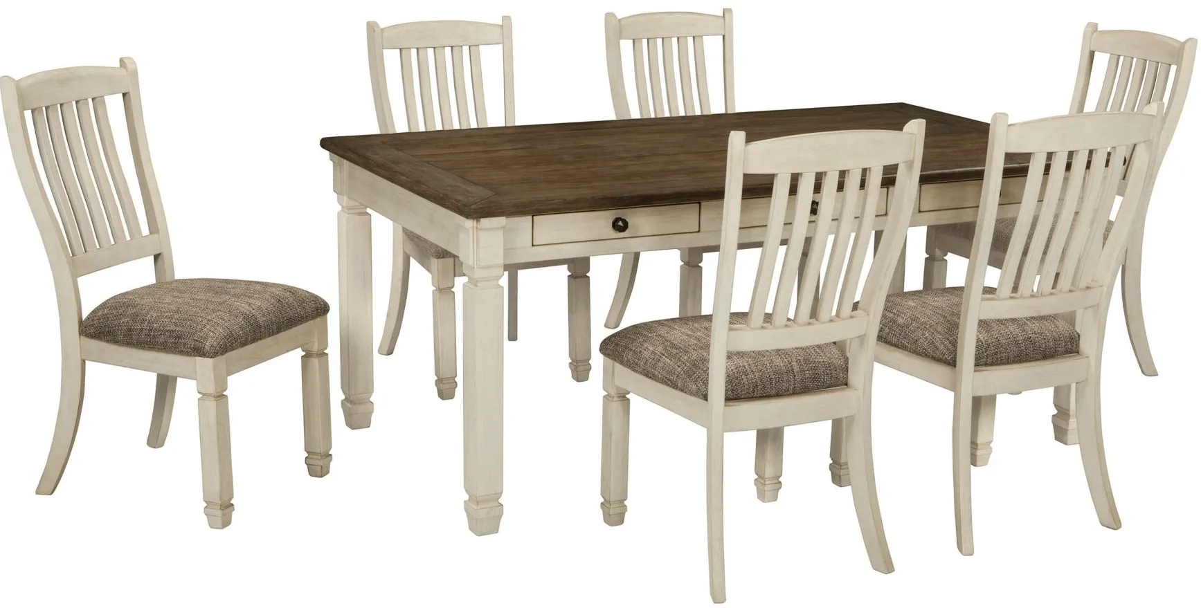 Aspen 7-pc. Dining Set in Light Brown / Antique White by Ashley Furniture