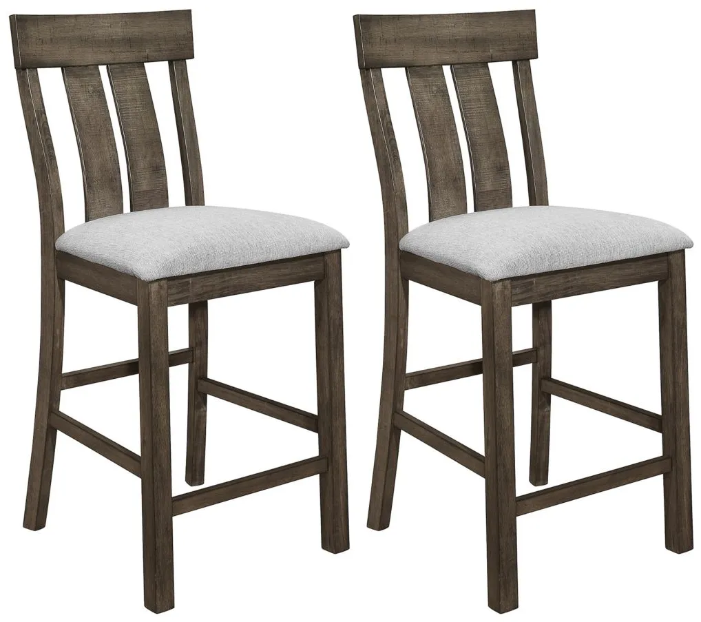 Carlson Counter Chair - Set of 2 in Brown Khaki by Crown Mark