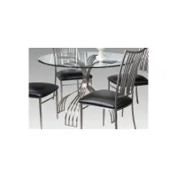 Ashtyn Dining Table in Black & Brushed Nickel by Chintaly Imports
