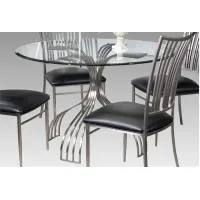 Ashtyn Dining Table in Black & Brushed Nickel by Chintaly Imports