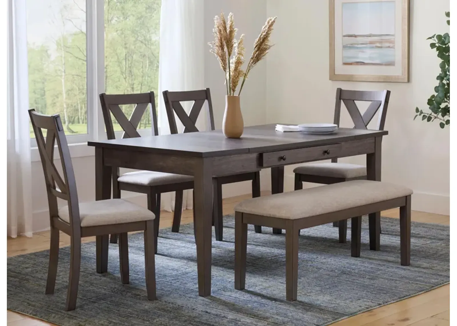 Melvin 6-pc. Dining Set in Dark Gray by Davis Intl.