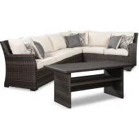 Easy Isle Outdoor Set -3pc. in Brown by Ashley Furniture