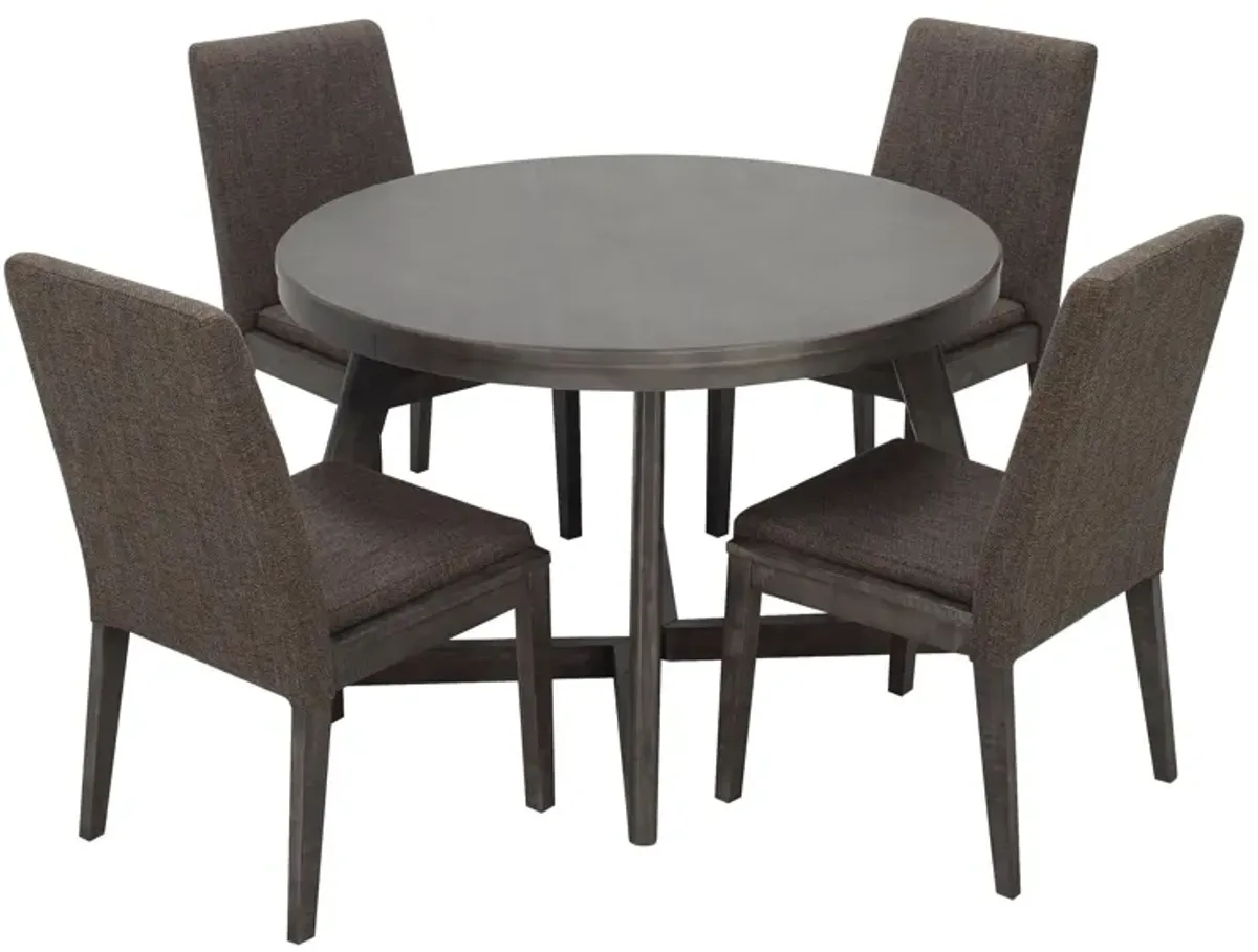 Hillside 5-pc. Dining Set in Wire Brushed Grey by Elements International Group