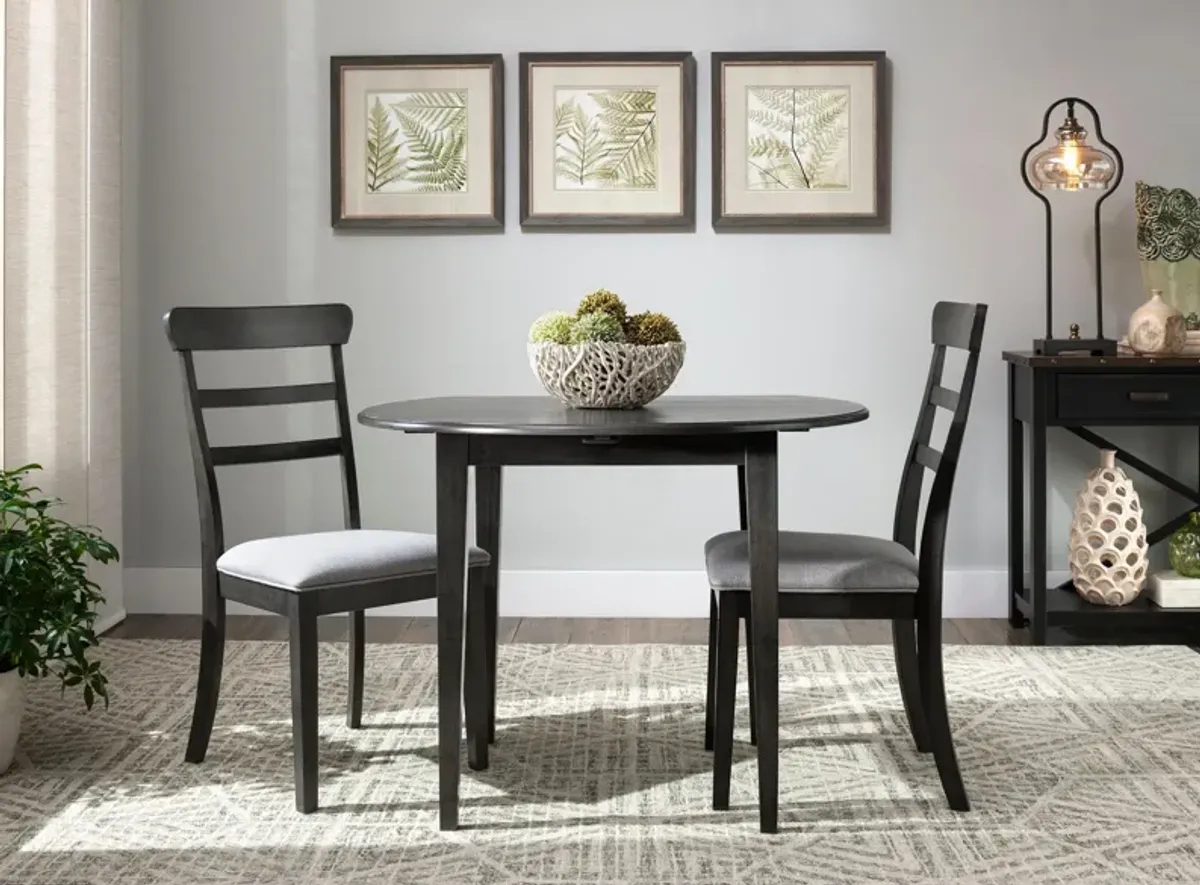 Hayes 3-pc. Dining Set in Charcoal Gray by Bellanest