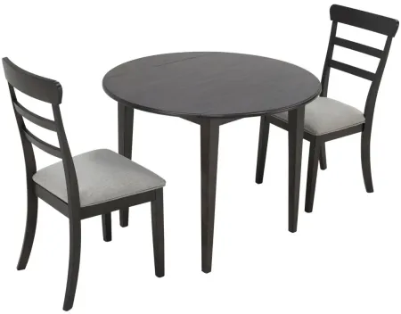 Hayes 3-pc. Dining Set in Charcoal Gray by Bellanest