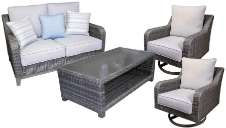 Elite Park Outdoor Set -4pc. in Black by Ashley Furniture