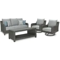 Elite Park Outdoor Set -4pc. in Black by Ashley Furniture