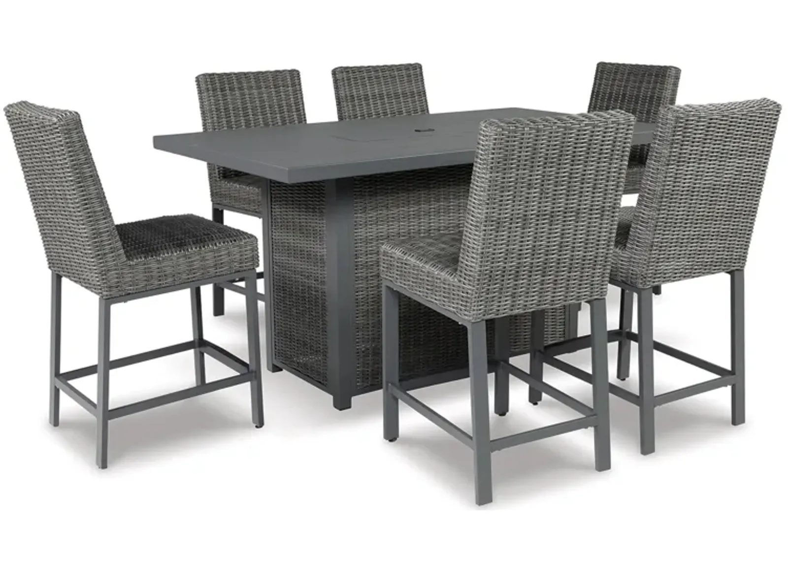 Palazzo Outdoor Dining Set 7-pc. in Black by Ashley Furniture