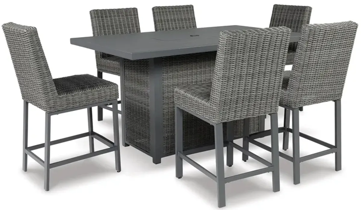 Palazzo Outdoor Dining Set 7-pc. in Black by Ashley Furniture