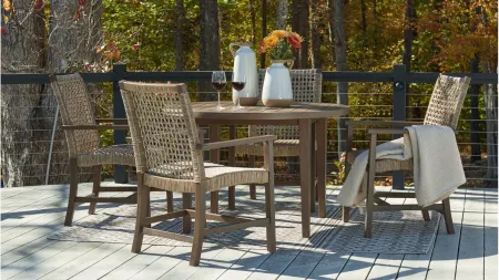 Germalia Outdoor Dining Set -5pc. in Brown by Ashley Furniture