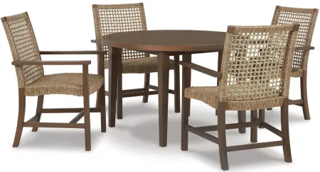 Germalia Outdoor Dining Set -5pc. in Brown by Ashley Furniture