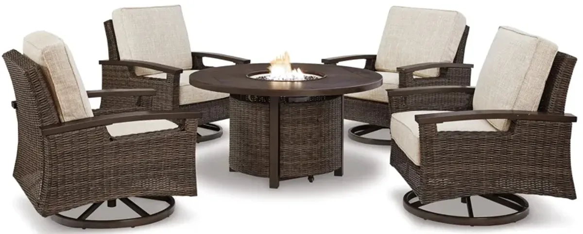 Paradise Trail Outdoor Dining Set 5-pc. in Brown by Ashley Furniture